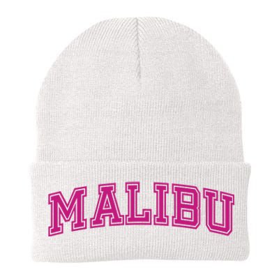 Malibu Pink Retro Knit Cap Winter Beanie