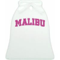 Malibu Pink Retro Ceramic Bell Ornament