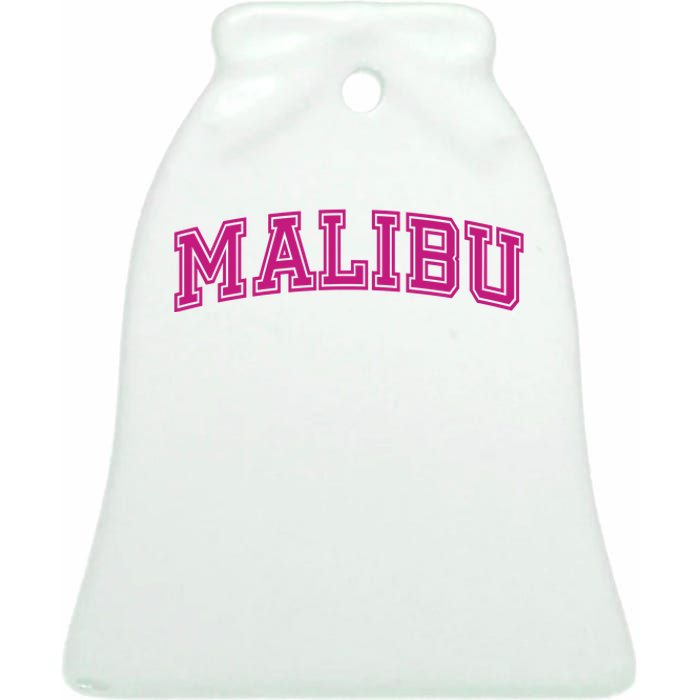 Malibu Pink Retro Ceramic Bell Ornament