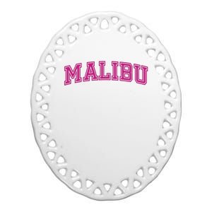 Malibu Pink Retro Ceramic Oval Ornament