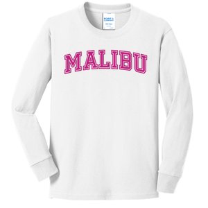 Malibu Pink Retro Kids Long Sleeve Shirt