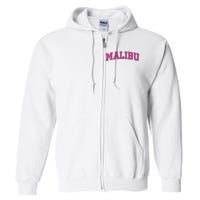 Malibu Pink Retro Full Zip Hoodie