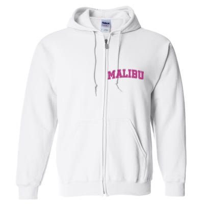 Malibu Pink Retro Full Zip Hoodie