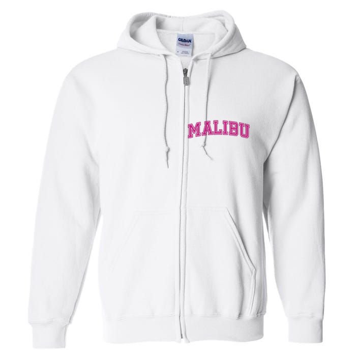 Malibu Pink Retro Full Zip Hoodie