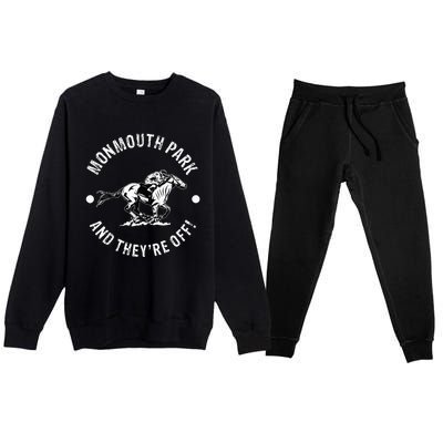 Monmouth Park Racetrack Horse Racing Fan Equestrian Nj Derby Premium Crewneck Sweatsuit Set