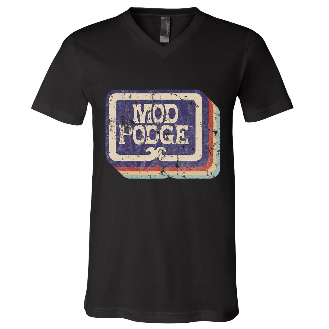 Mod Podge Retro Logo V-Neck T-Shirt