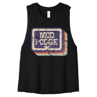 Mod Podge Retro Logo Women's Racerback Cropped Tank