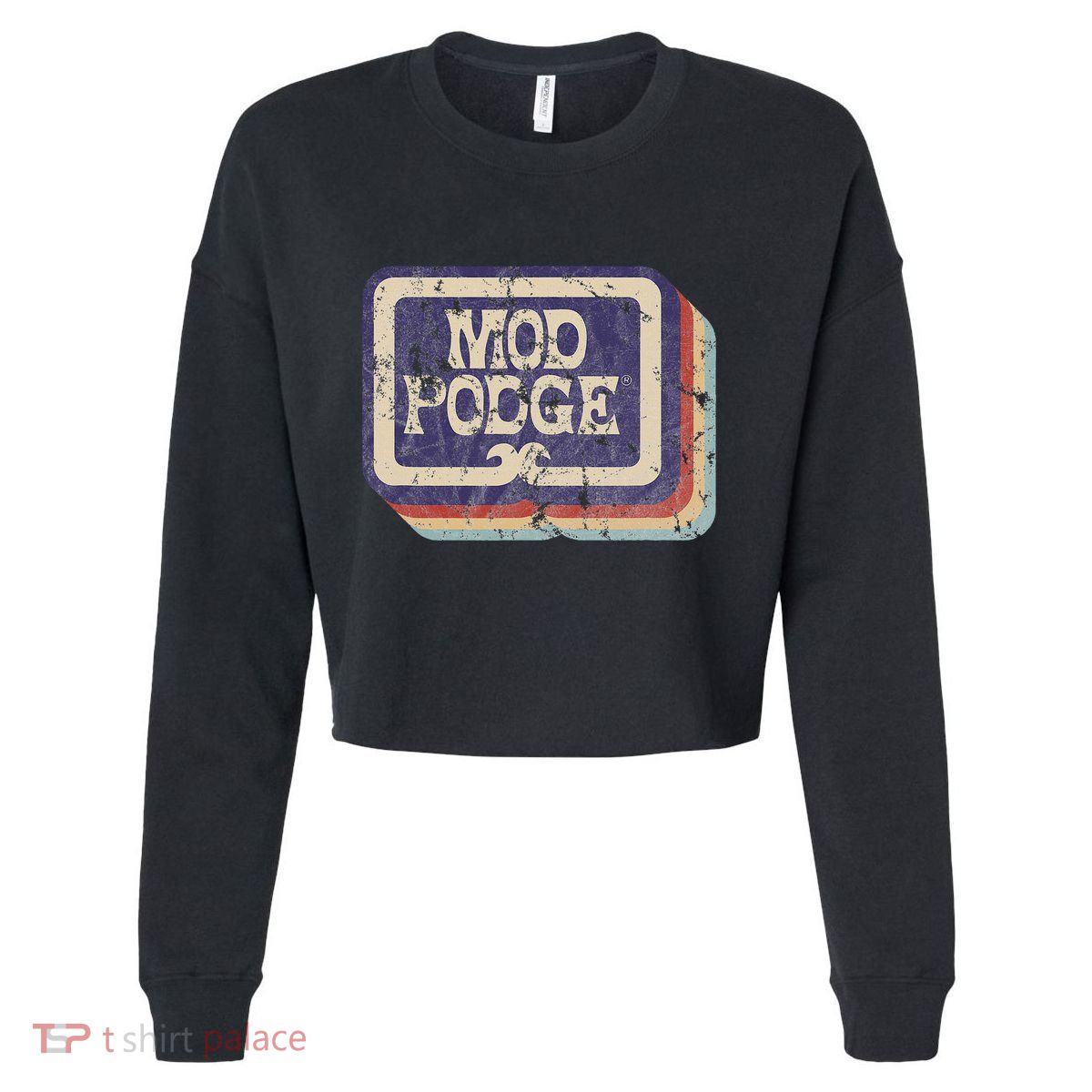 Mod Podge Retro Logo Cropped Pullover Crew