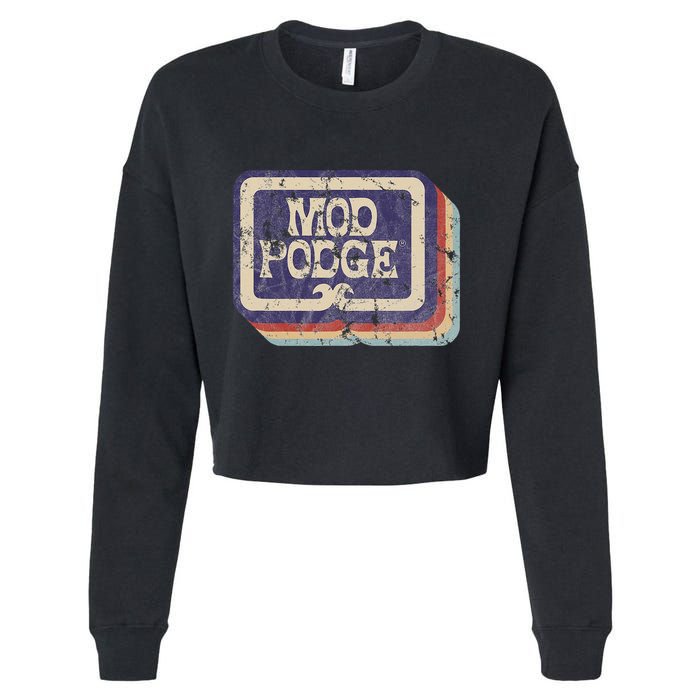 Mod Podge Retro Logo Cropped Pullover Crew