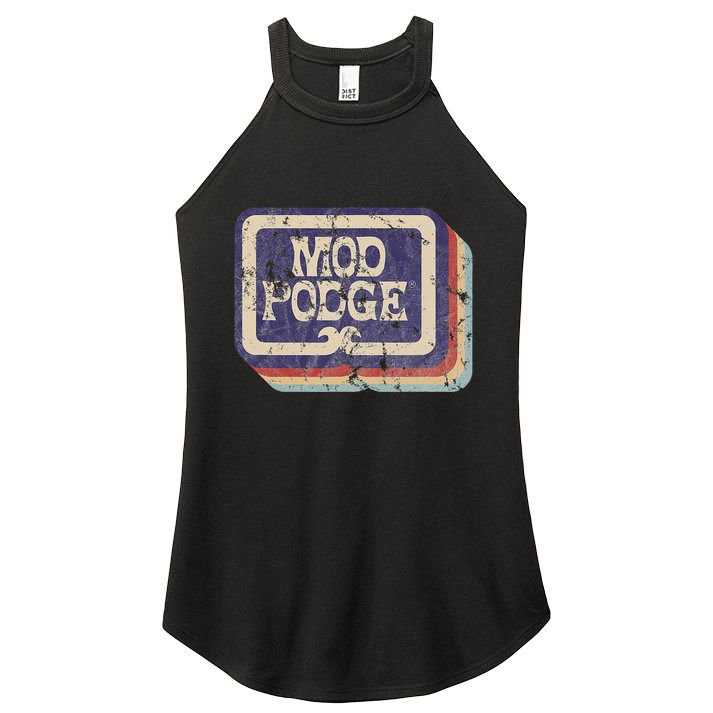 Mod Podge Retro Logo Women's Perfect Tri Rocker Tank