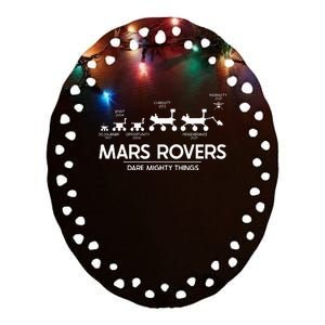 Mars Perseverance Rover Dare Mighty Things Landing Timeline Ceramic Oval Ornament