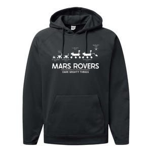 Mars Perseverance Rover Dare Mighty Things Landing Timeline Performance Fleece Hoodie