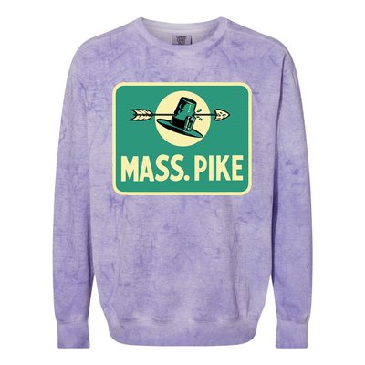 Mass Pike Road Sign Massachusetts Turnpike Route 90 Colorblast Crewneck Sweatshirt