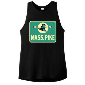 Mass Pike Road Sign Massachusetts Turnpike Route 90 Ladies PosiCharge Tri-Blend Wicking Tank