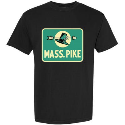 Mass Pike Road Sign Massachusetts Turnpike Route 90 Garment-Dyed Heavyweight T-Shirt