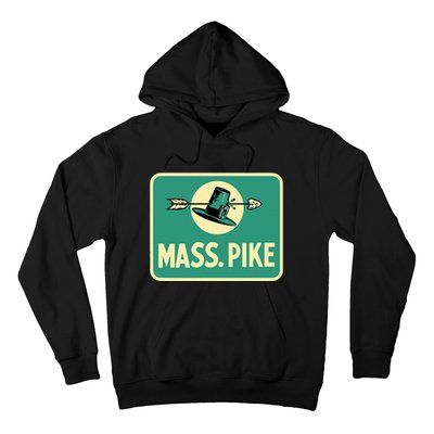 Mass Pike Road Sign Massachusetts Turnpike Route 90 Hoodie