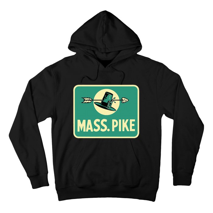 Mass Pike Road Sign Massachusetts Turnpike Route 90 Hoodie