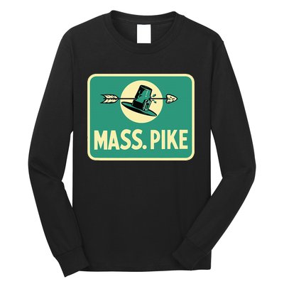 Mass Pike Road Sign Massachusetts Turnpike Route 90 Long Sleeve Shirt