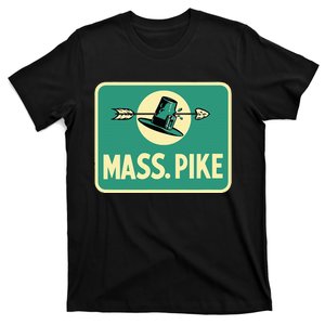 Mass Pike Road Sign Massachusetts Turnpike Route 90 T-Shirt