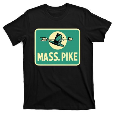 Mass Pike Road Sign Massachusetts Turnpike Route 90 T-Shirt