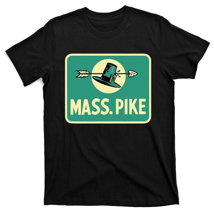 Mass Pike Road Sign Massachusetts Turnpike Route 90 T-Shirt