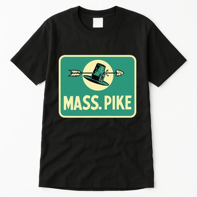 Mass Pike Road Sign Massachusetts Turnpike Route 90 Tall T-Shirt