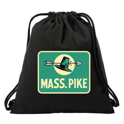 Mass Pike Road Sign Massachusetts Turnpike Route 90 Drawstring Bag