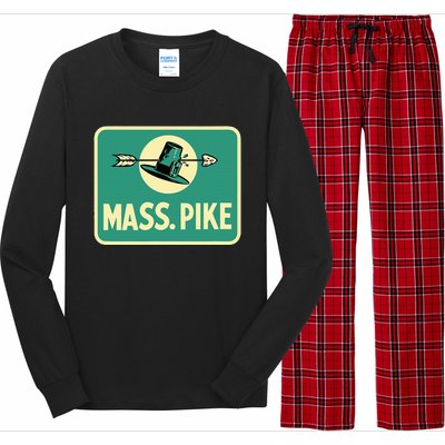 Mass Pike Road Sign Massachusetts Turnpike Route 90 Long Sleeve Pajama Set