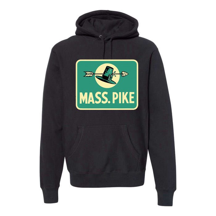 Mass Pike Road Sign Massachusetts Turnpike Route 90 Premium Hoodie