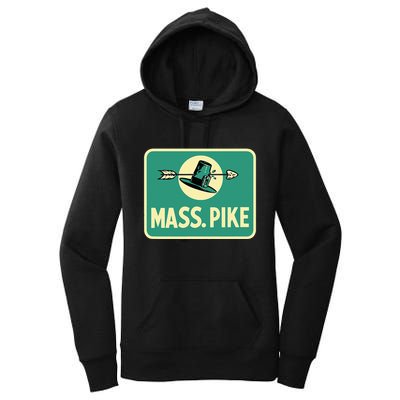 Mass Pike Road Sign Massachusetts Turnpike Route 90 Women's Pullover Hoodie