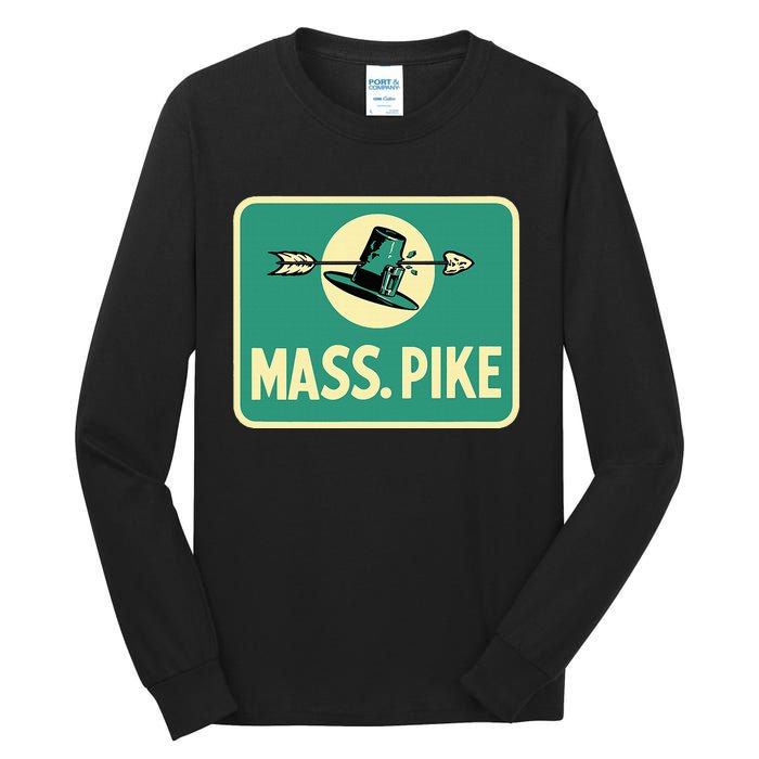 Mass Pike Road Sign Massachusetts Turnpike Route 90 Tall Long Sleeve T-Shirt