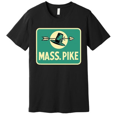 Mass Pike Road Sign Massachusetts Turnpike Route 90 Premium T-Shirt