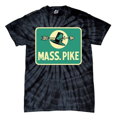 Mass Pike Road Sign Massachusetts Turnpike Route 90 Tie-Dye T-Shirt