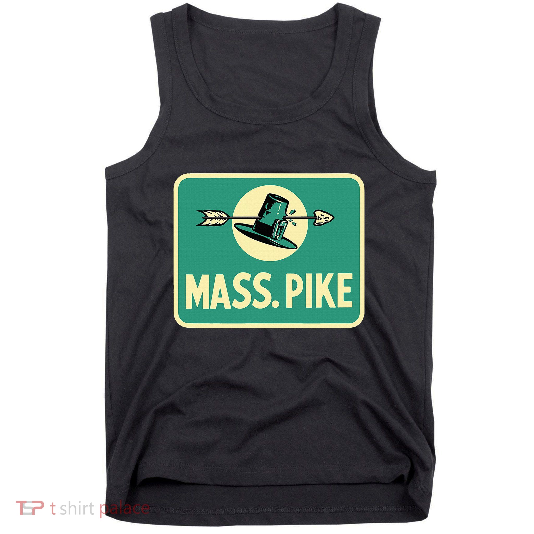 Mass Pike Road Sign Massachusetts Turnpike Route 90 Tank Top
