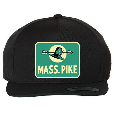 Mass Pike Road Sign Massachusetts Turnpike Route 90 Wool Snapback Cap
