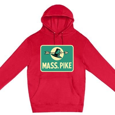 Mass Pike Road Sign Massachusetts Turnpike Route 90 Premium Pullover Hoodie