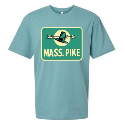 Mass Pike Road Sign Massachusetts Turnpike Route 90 Sueded Cloud Jersey T-Shirt