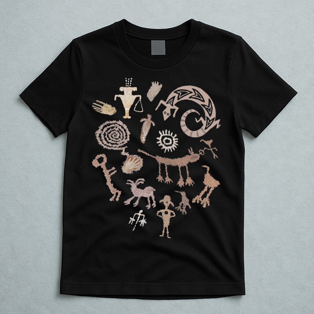 Multiple Petroglyphs! Rock Carvings. T-Shirt