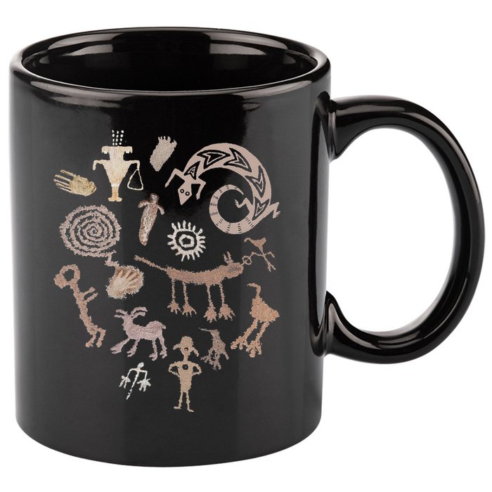 Multiple Petroglyphs! Rock Carvings. 11oz C Handle Ceramic Mug