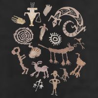 Multiple Petroglyphs! Rock Carvings. Beanie