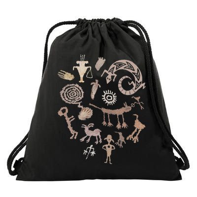 Multiple Petroglyphs! Rock Carvings. Drawstring Bag