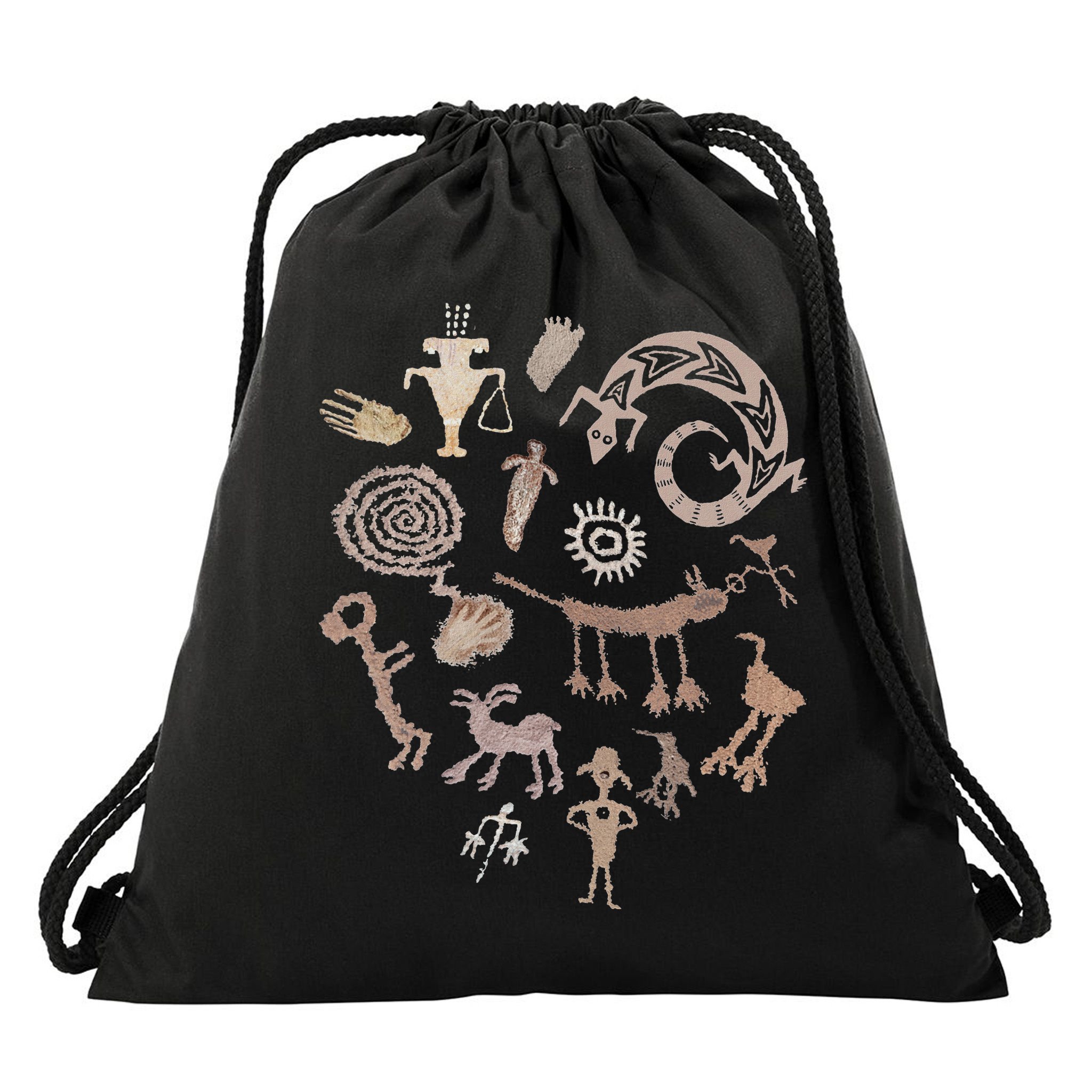 Multiple Petroglyphs! Rock Carvings. Drawstring Bag