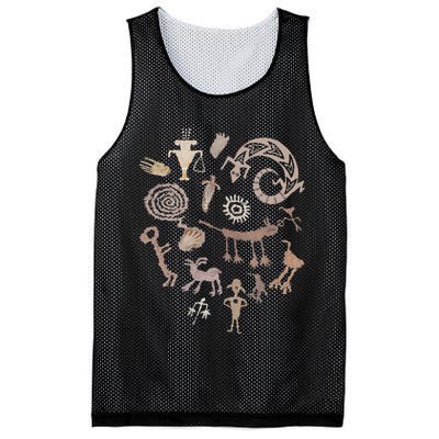 Multiple Petroglyphs! Rock Carvings. Mesh Reversible Basketball Jersey Tank