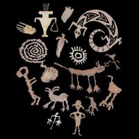 Multiple Petroglyphs! Rock Carvings. Poster