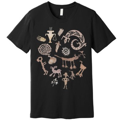 Multiple Petroglyphs! Rock Carvings. Premium T-Shirt