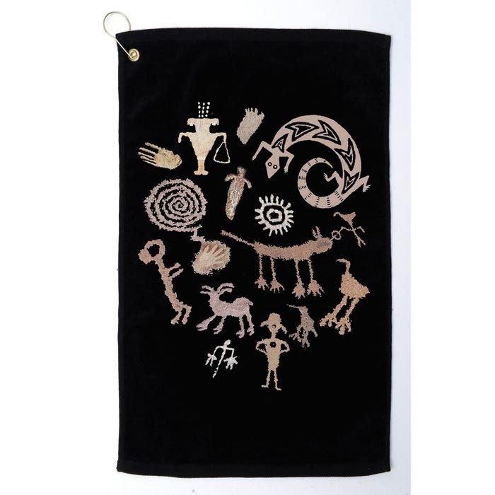Multiple Petroglyphs! Rock Carvings. Golf Towel