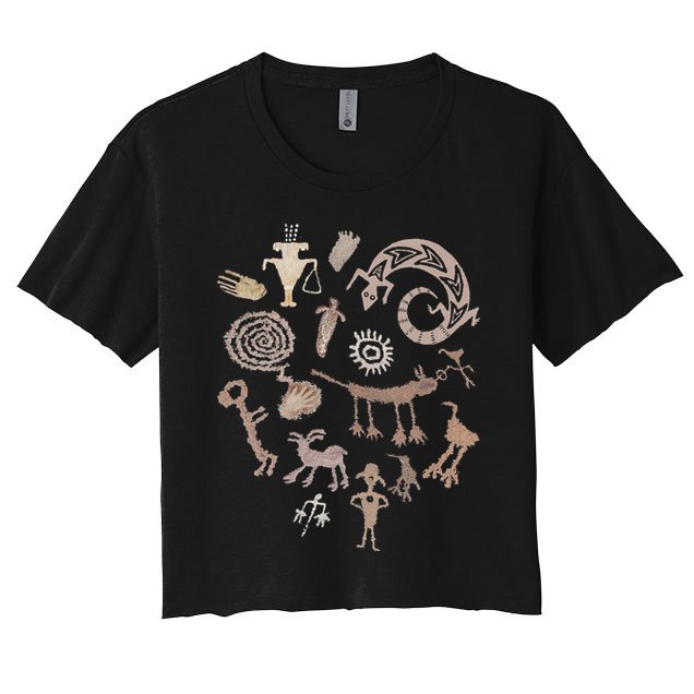 Multiple Petroglyphs! Rock Carvings. Crop Top