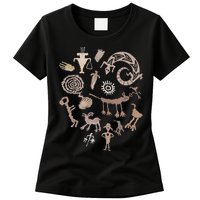 Multiple Petroglyphs! Rock Carvings. Womens T-Shirt