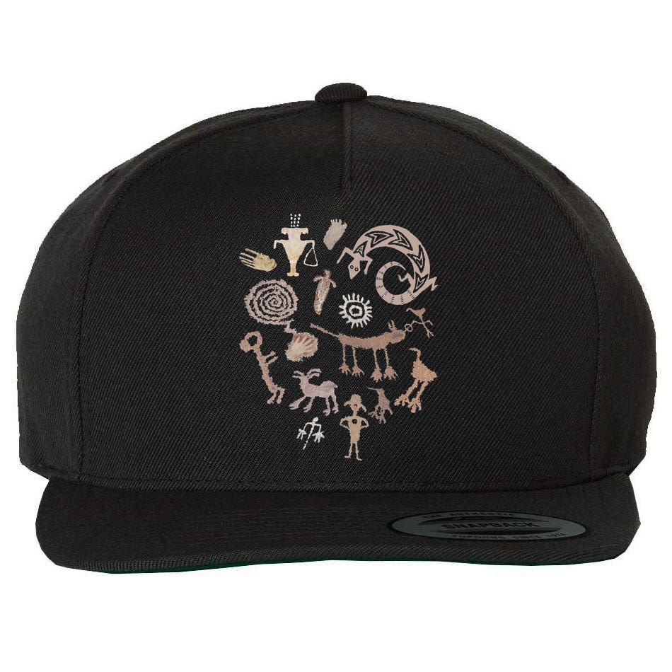 Multiple Petroglyphs! Rock Carvings. Wool Snapback Cap
