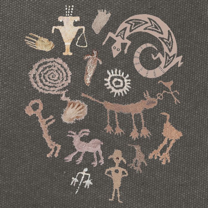 Multiple Petroglyphs! Rock Carvings. Cotton Canvas Backpack